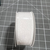 1.5”x 10yd white glitter snow Wired Ribbon - RGF181584