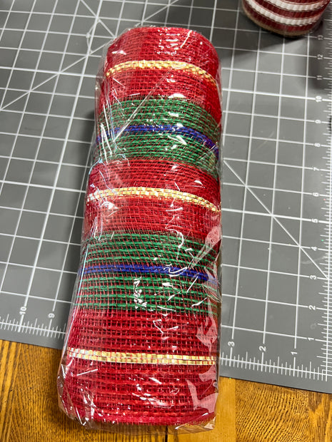 10" x 10Y nutcracker fabric stripe mesh - RY8334X7