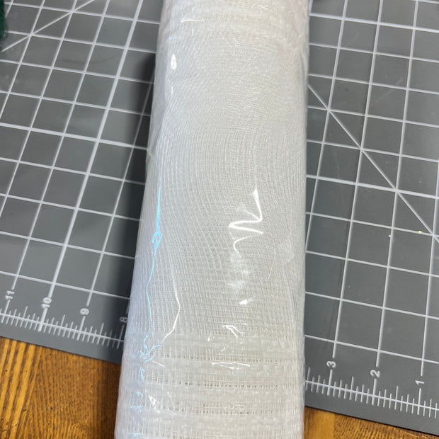 10" x 10Y white drift boarder stripe mesh - RY811327