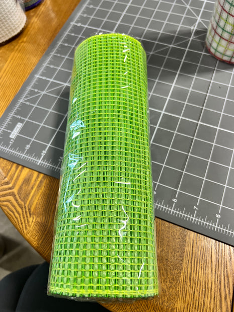 10"X10YD HORIZONTAL WIDE STRIPE MESH - LIME GREEN - RE890068