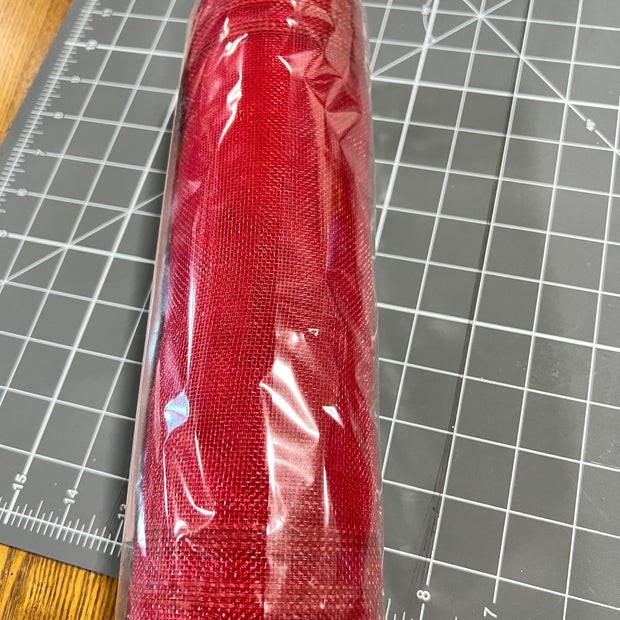 10" x 10Y Red jute boarder stripe fine weave mesh - RY500724