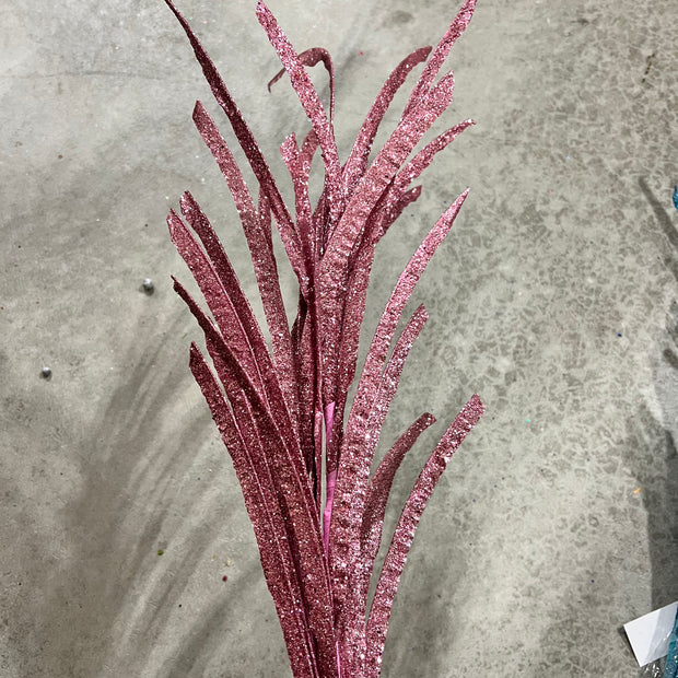 31"L GLITTERED/PAPER GRASS SPRAY - PINK - XS104922
