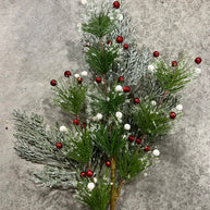 24”H snow pine spray  - XS9629