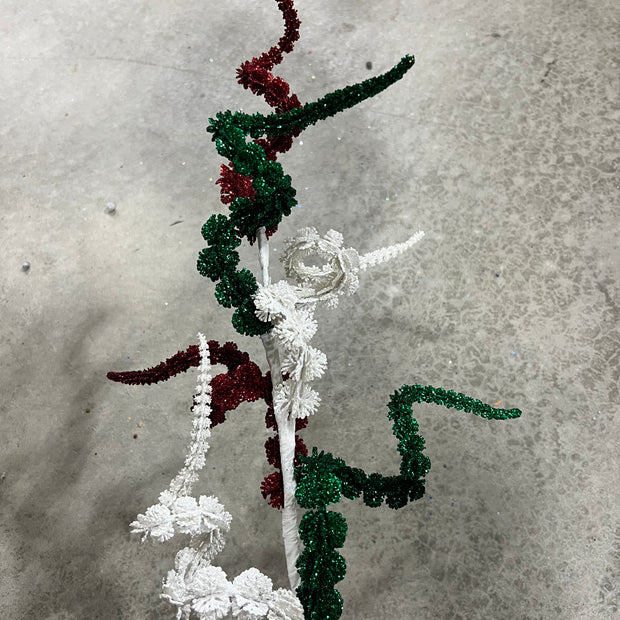 25”H Christmas spike Curley spray - XS1464Y4