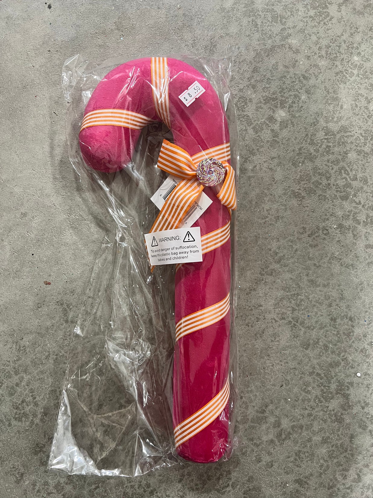 15”H  pink candy cane - 693076