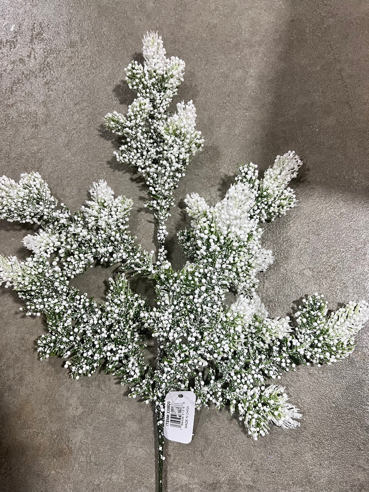 22”H snow spruce spray  - XX8820