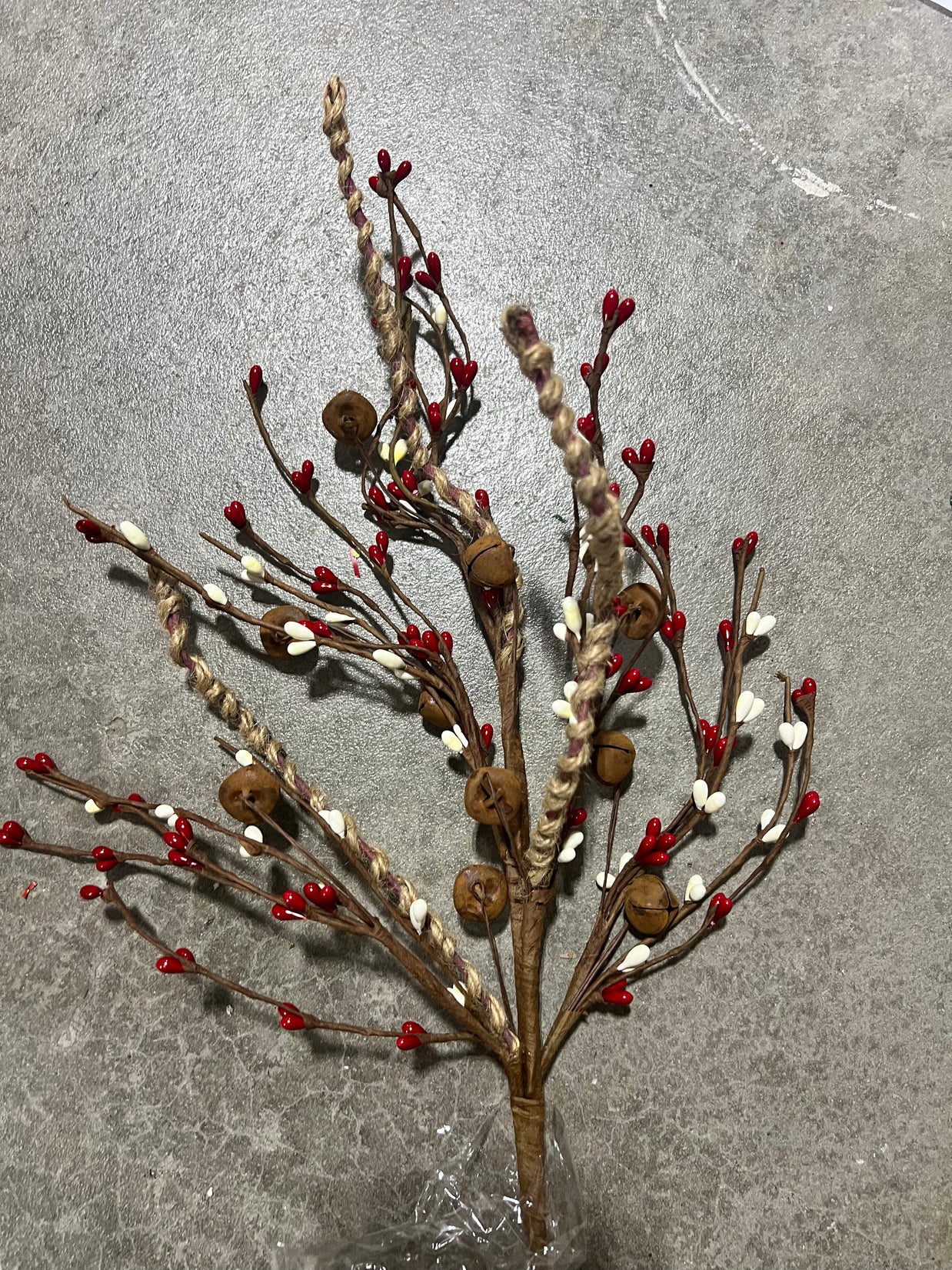 20”H rusty bell twig spray  - XS9658