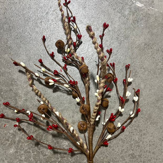 20”H rusty bell twig spray  - XS9658