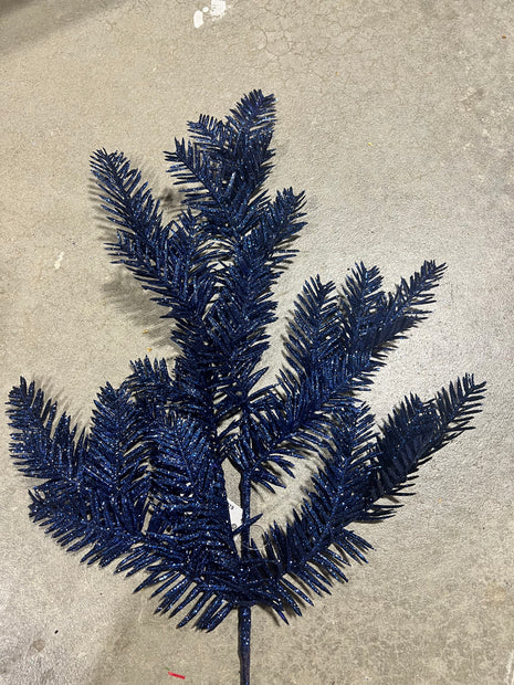 25"L BLUE GLITTER HEMLOCK SPRAY - XV766019