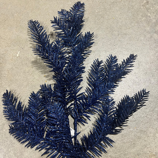 25"L BLUE GLITTER HEMLOCK SPRAY - XV766019