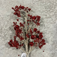 24 ”H red and champagne berry ball spray - DCSP3541