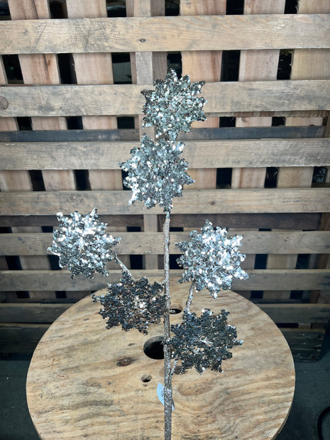 30.5” champagne glitter snowflakes spray - DCSP5014CH