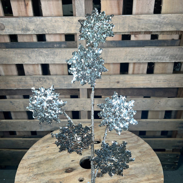 30.5” champagne glitter snowflakes spray - DCSP5014CH