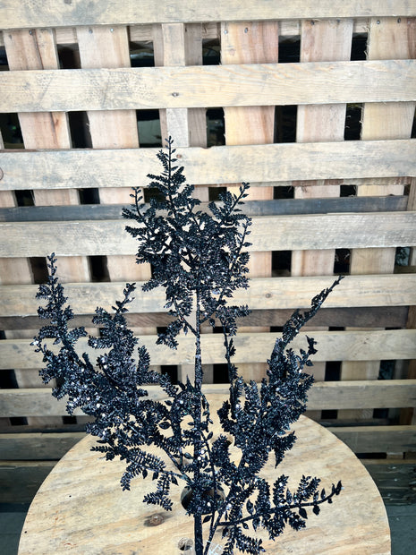 29"  Black glitter fern spray - DCSP5084BK