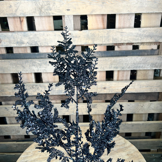 29"  Black glitter fern spray - DCSP5084BK