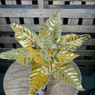 16” Wide gold crystal poinsettia stem- DCSP5038GD