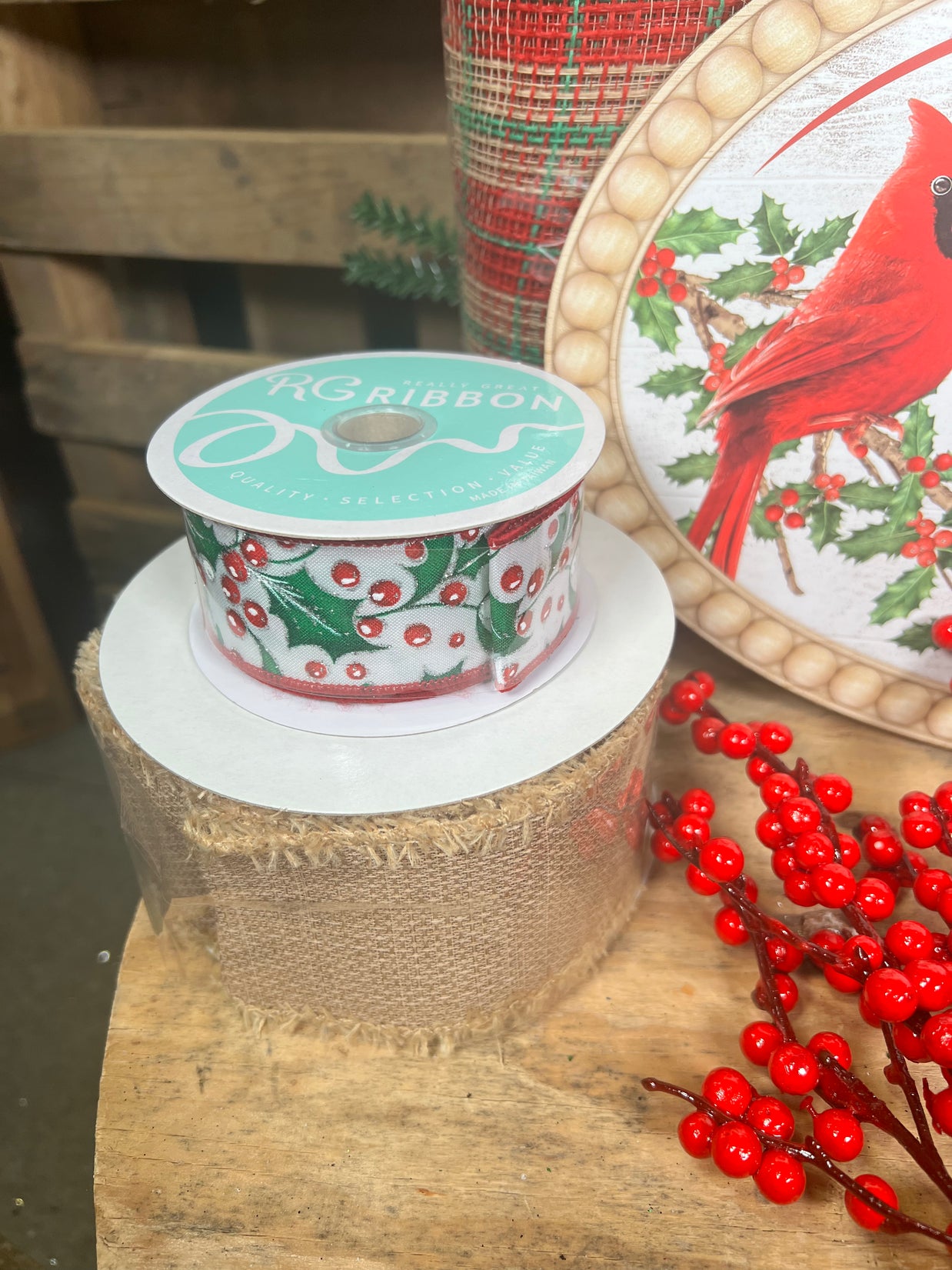 Cardinal wreath kit - DIY kit - Xmaskit1