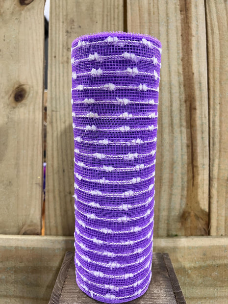 10" x 10Y lavender cotton drift stripe mesh , wreath making supplies, wreath design materials, RY820268 - MBcraftssupplyco