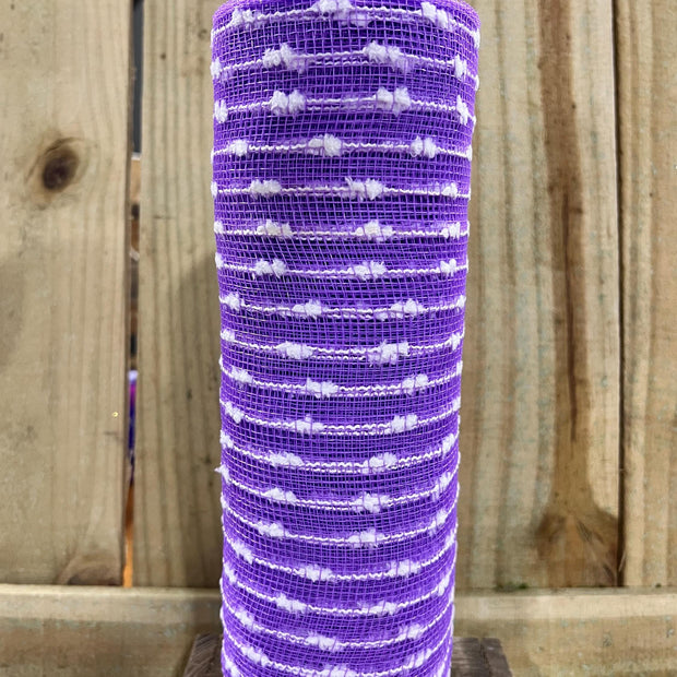 10" x 10Y lavender cotton drift stripe mesh , wreath making supplies, wreath design materials, RY820268 - MBcraftssupplyco