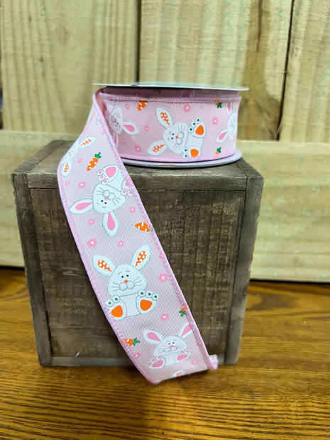 1.5" x 10Y Easter bunny Wired Ribbon, wreath making supplies, Spring ribbon, Easter ribbon, RGF156115 - MBcraftssupplyco