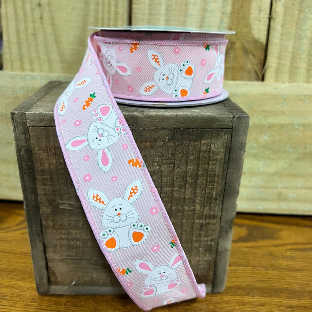 1.5" x 10Y Easter bunny Wired Ribbon, wreath making supplies, Spring ribbon, Easter ribbon, RGF156115 - MBcraftssupplyco