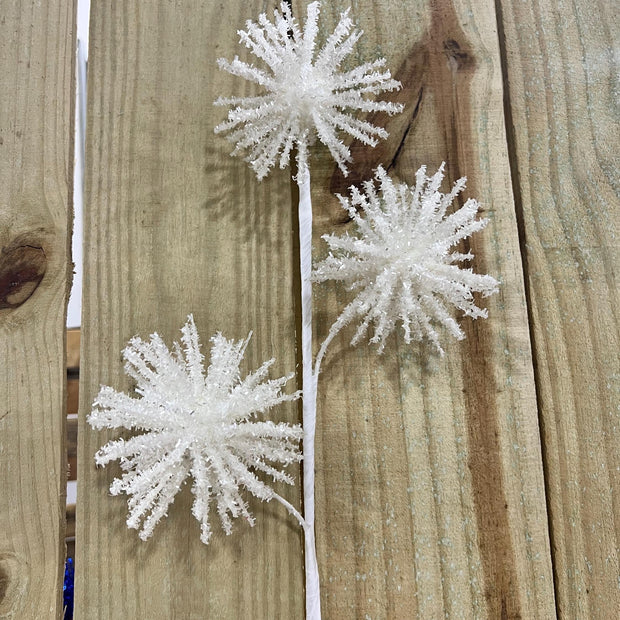White spike spray 23", Glitter firework pick, Wreath embellishment, RG237311 - MBcraftssupplyco