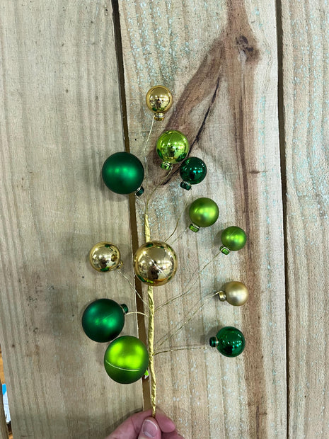 16" ornament St Patricks day ball pick, wreath embellishment, Irish decor, ball Spray, 63483GNGD - MBcraftssupplyco