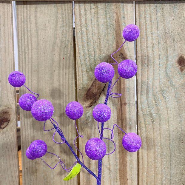 24" Purple Glitter Ball Spray, wreath embellishment, spring decor, Easter Spray, 63744PU - MBcraftssupplyco