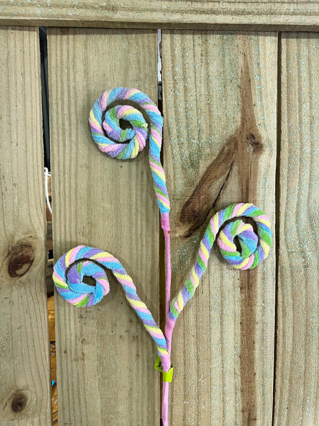 26" Pastel Stripe Spiral Curly Spray , wreath embellishment, swirl pick, summer spray, 63399EAS - MBcraftssupplyco