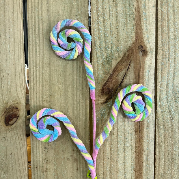 26" Pastel Stripe Spiral Curly Spray , wreath embellishment, swirl pick, summer spray, 63399EAS - MBcraftssupplyco