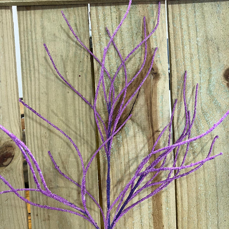 30" Purple Glitter Twig Spray, wreath embellishment, spring decor, Easter Spray, 63745PU - MBcraftssupplyco