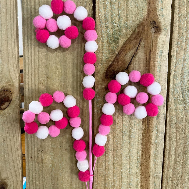 30" Pink ball Spiral Curly Spray , wreath embellishment, swirl pick, summer spray, 63008BTWTPK - MBcraftssupplyco