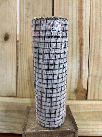 10" x 10Y black and white fine weave check mesh , wreath making supplies, everyday design materials, RY5003F6 - MBcraftssupplyco