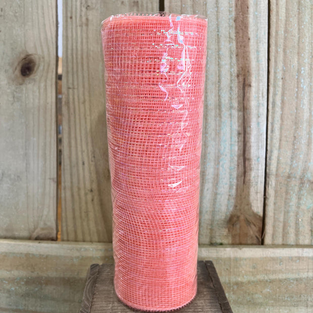 10" x 10Y coral mesh , wreath making supplies, spring design materials, RE1301MN - MBcraftssupplyco