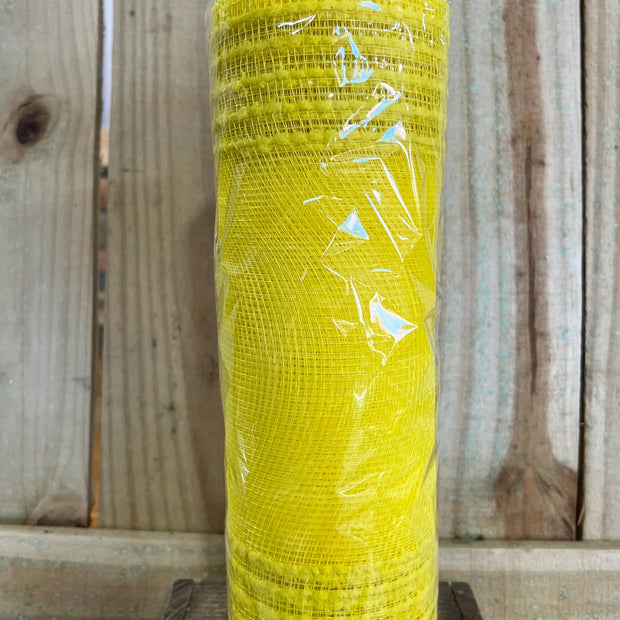 10" x 10Y yellow drift boarder stripe mesh , wreath making supplies, spring design materials, RY811429 - MBcraftssupplyco