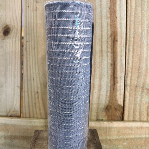 10" x 10Y silver tinsel fine weave mesh , wreath making supplies, everyday design materials, RY500126 - MBcraftssupplyco