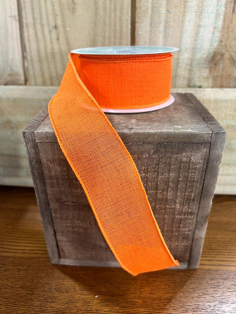 1.5" x 10Y orange Wired Ribbon, wreath making supplies, summer ribbon, spring ribbon, RGC118620 - MBcraftssupplyco