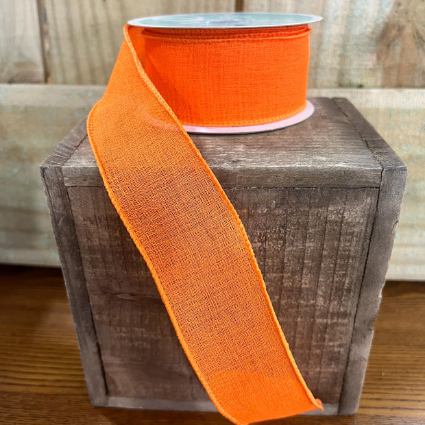 1.5" x 10Y orange Wired Ribbon, wreath making supplies, summer ribbon, spring ribbon, RGC118620 - MBcraftssupplyco
