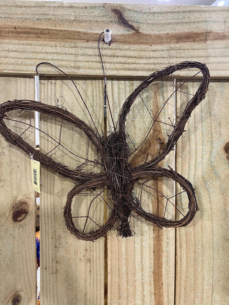 13"H x15"W Butterfly Outline Twig Wreath, Summer wreath attachment, wreath enhancement , grapevine butterfly wreath embellishment - MBcraftssupplyco