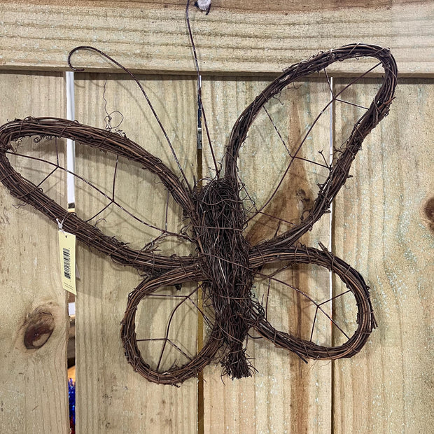 13"H x15"W Butterfly Outline Twig Wreath, Summer wreath attachment, wreath enhancement , grapevine butterfly wreath embellishment - MBcraftssupplyco