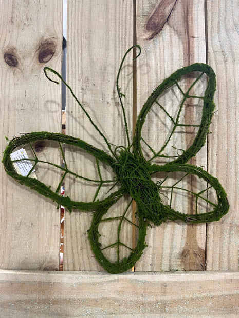 13"H Butterfly Outline Wreath, Summer wreath attachment, wreath enhancement, moss butterfly wreath embellishment - MBcraftssupplyco