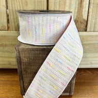 Spring pastel tweed designer ribbon - 2.5