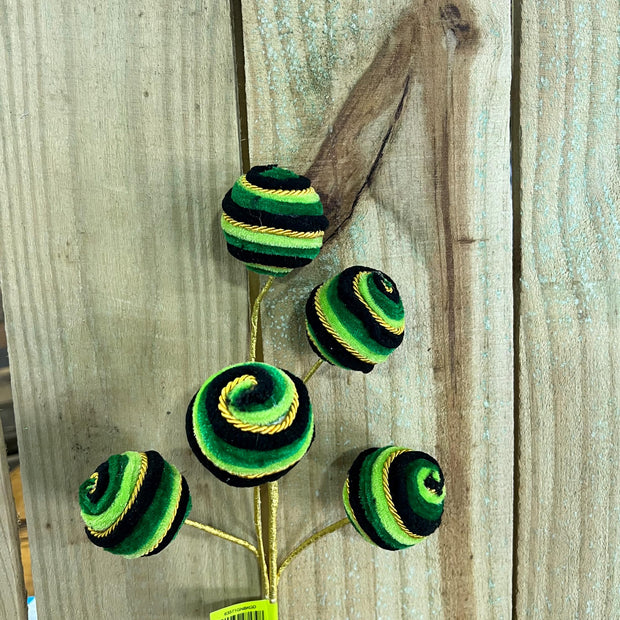 16" chenille St Patricks day ball pick, wreath embellishment, Irish decor, ball Spray, 63571GNBKGD - MBcraftssupplyco