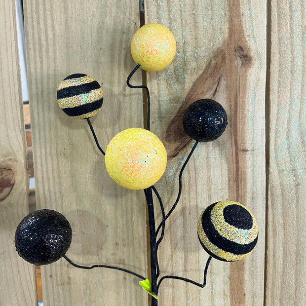 20" Bumble bee ball Spray, wreath embellishment, spring decor, Bee Spray, 62950YWBK - MBcraftssupplyco