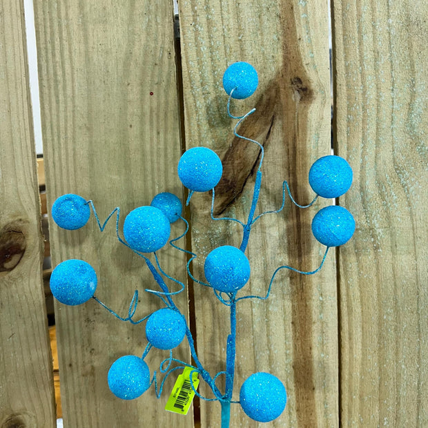 24" turquoise Glitter Ball Spray, wreath embellishment, spring decor, Easter Spray, 63744BL - MBcraftssupplyco