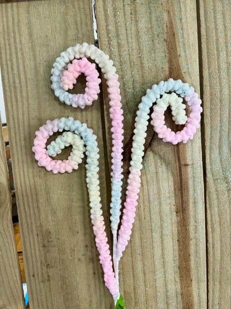 28" Pastel Spiral Curly Spray, wreath embellishment, swirl Spray, 63747MULTI - MBcraftssupplyco