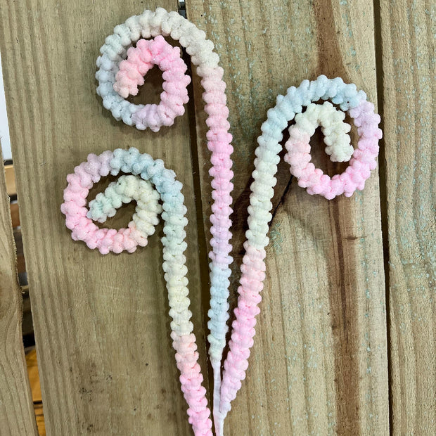 28" Pastel Spiral Curly Spray, wreath embellishment, swirl Spray, 63747MULTI - MBcraftssupplyco