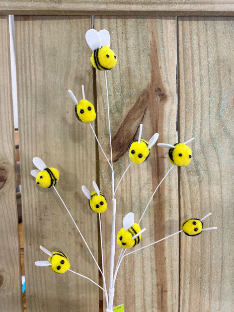 26" Bumble bees Spray, wreath embellishment, spring decor, Bee Spray, 63490YW - MBcraftssupplyco