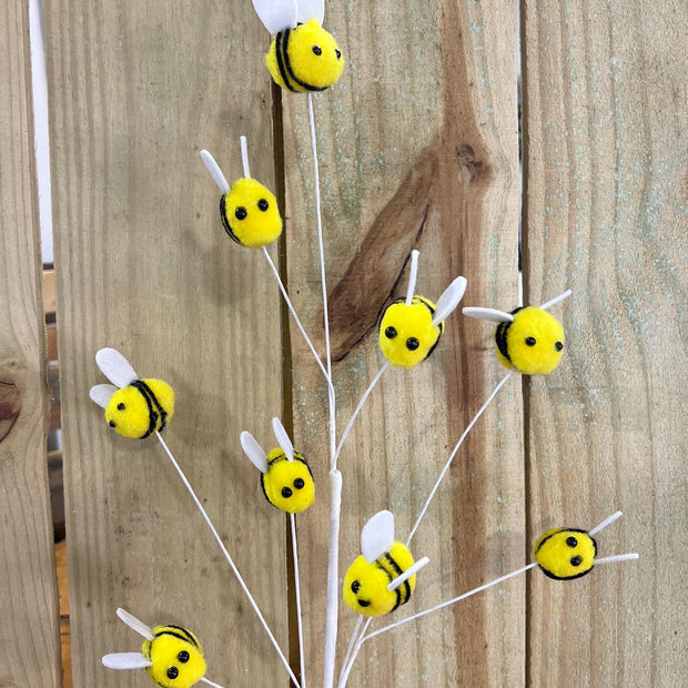 26" Bumble bees Spray, wreath embellishment, spring decor, Bee Spray, 63490YW - MBcraftssupplyco