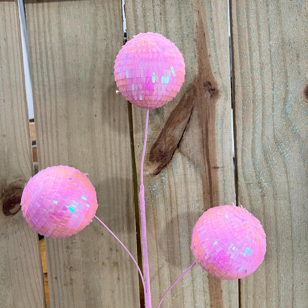 28" Pink sequin ball Spray, wreath embellishment, spring decor, Easter Spray, 63753PK - MBcraftssupplyco